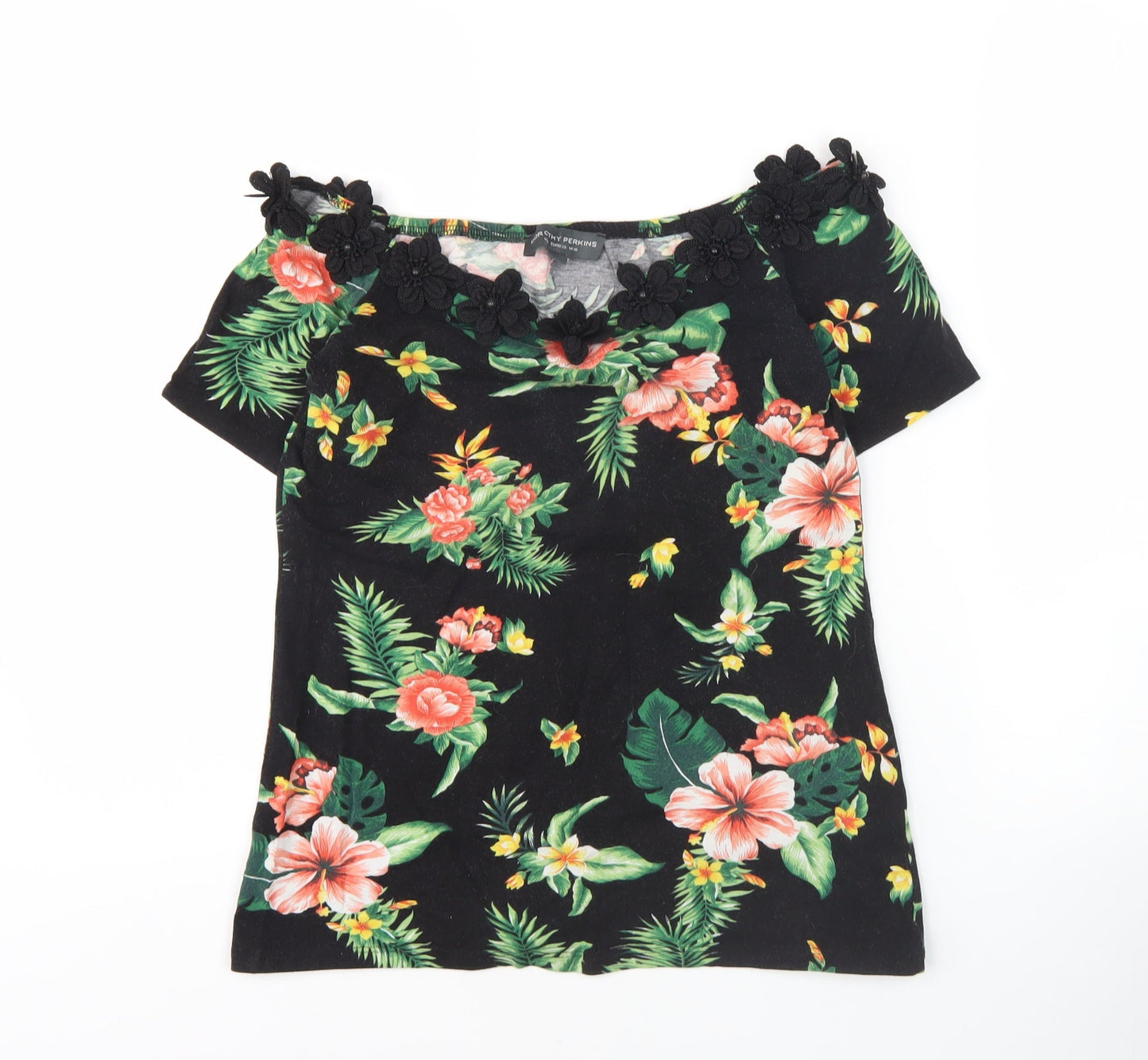 Womens UK Size 10 Dorothy Perkins Black Basic Blouse