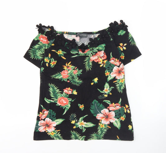 Womens UK Size 10 Dorothy Perkins Black Basic Blouse