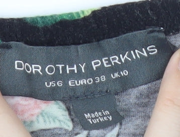 Womens UK Size 10 Dorothy Perkins Black Basic Blouse