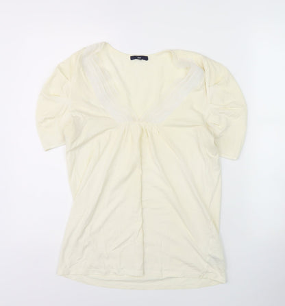 Gap Women's Ivory V-Neck Blouse M