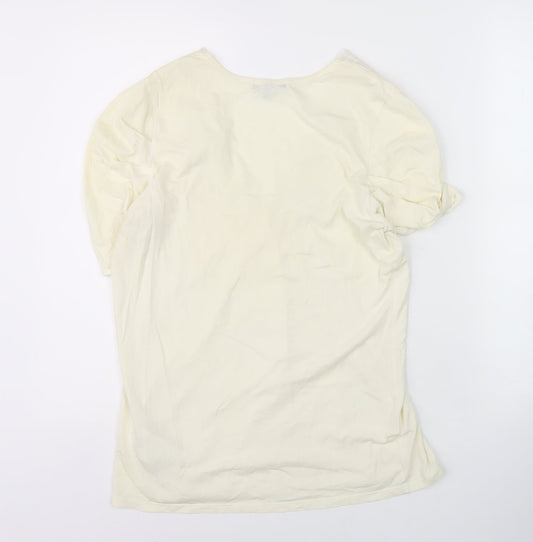 Gap Women's Ivory V-Neck Blouse M