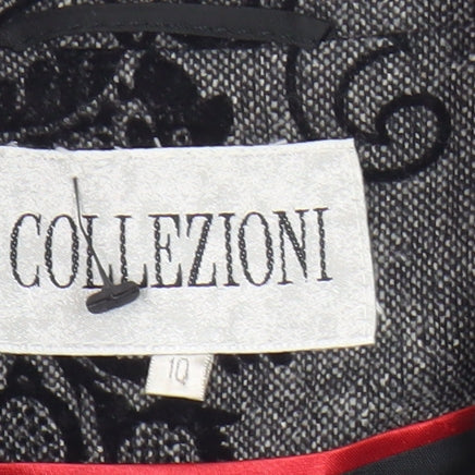 Collezioni Women Grey Floral Blazer Size 10
