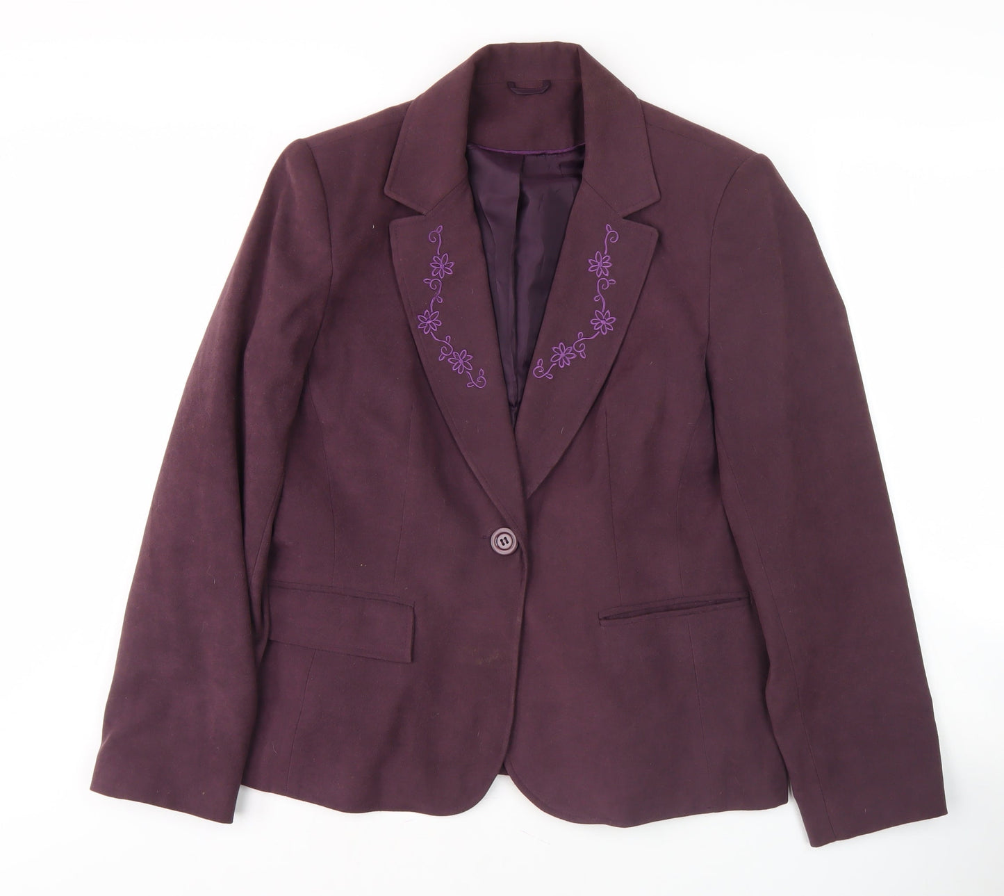 Berkert Women's Purple Blazer - Size 16, Notch Lapel