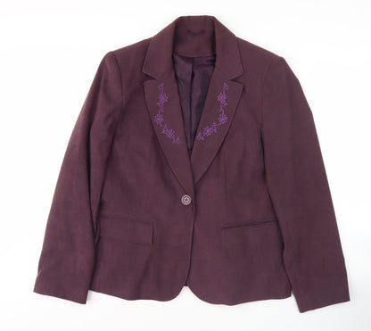 Berkert Women's Purple Blazer - Size 16, Notch Lapel