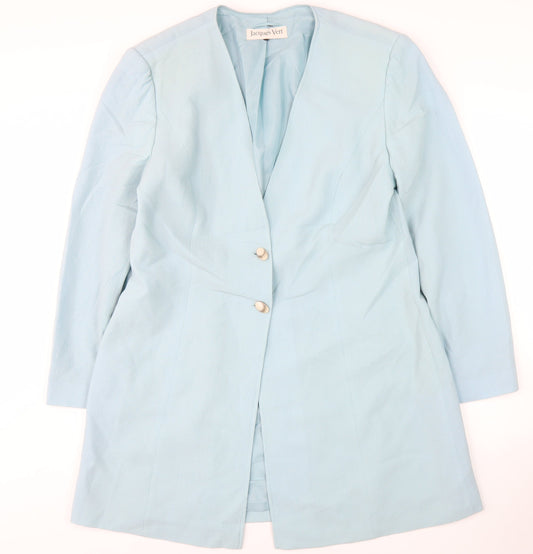 Jacques Vert Women's Blue Wool Blazer Size 14
