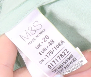 Womens UK Size 20 Marks and Spencer Green Basic Blouse