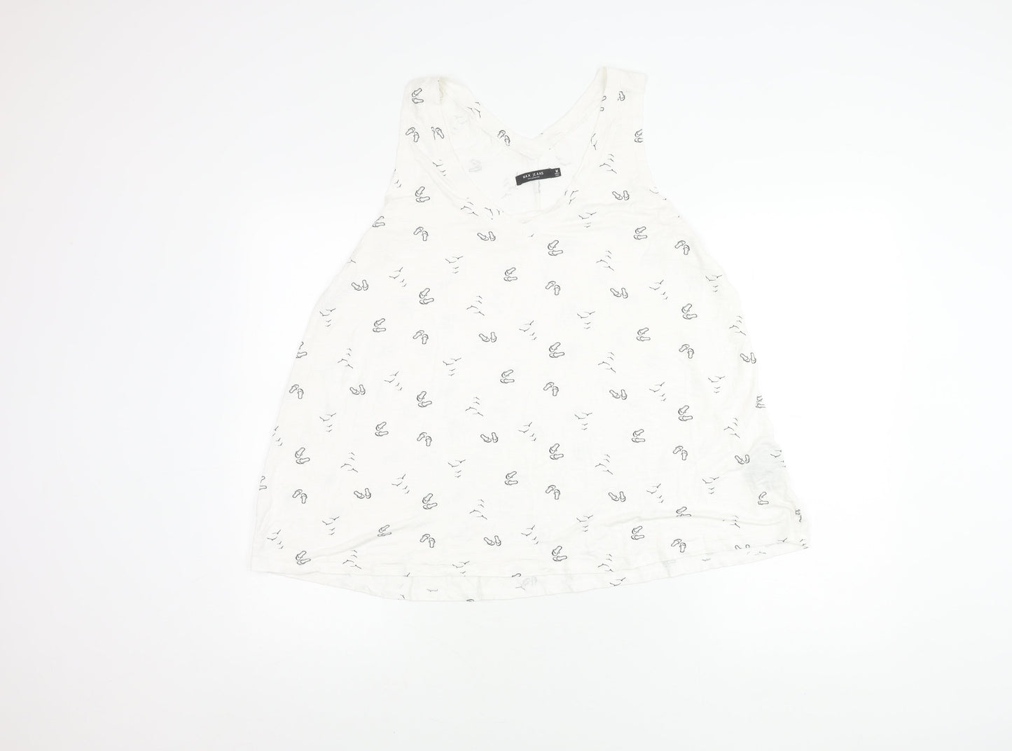 Max Jeans Women’s White Tank, Size M, Summer Top