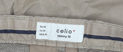 Mens UK Size S Celio Slim Fit Chino Beige Trousers