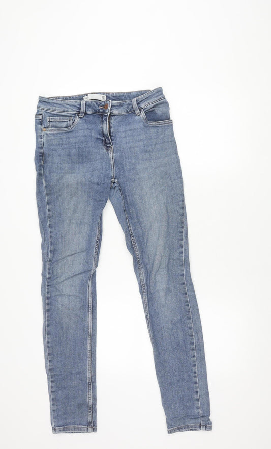 Next Women Blue Skinny Jeans UK Size 12 Long Denim