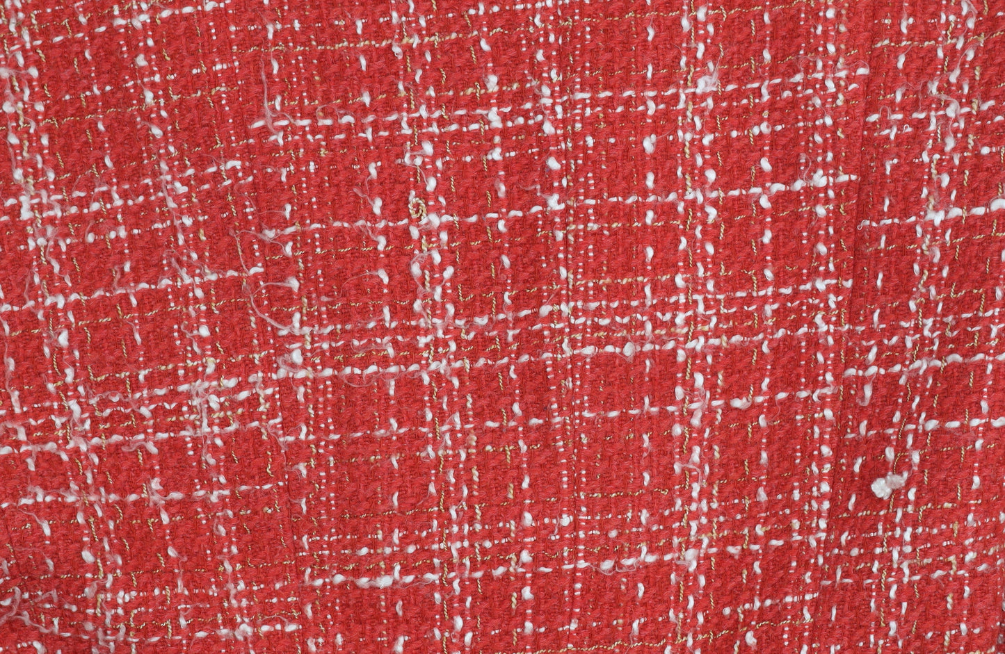 Tara Jarmon Women's Red Buttoned Tweed Coat Size 14