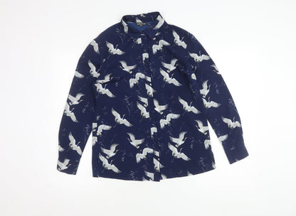 Womens UK Size 8 Warehouse Blue  Button-Up