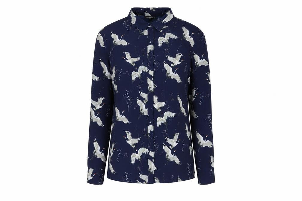 Womens UK Size 8 Warehouse Blue  Button-Up
