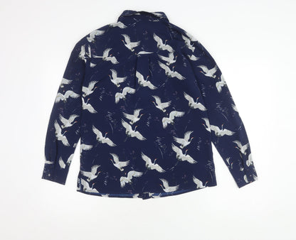 Womens UK Size 8 Warehouse Blue  Button-Up