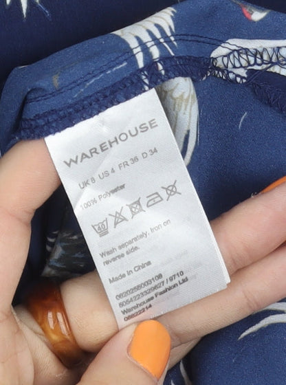 Womens UK Size 8 Warehouse Blue  Button-Up