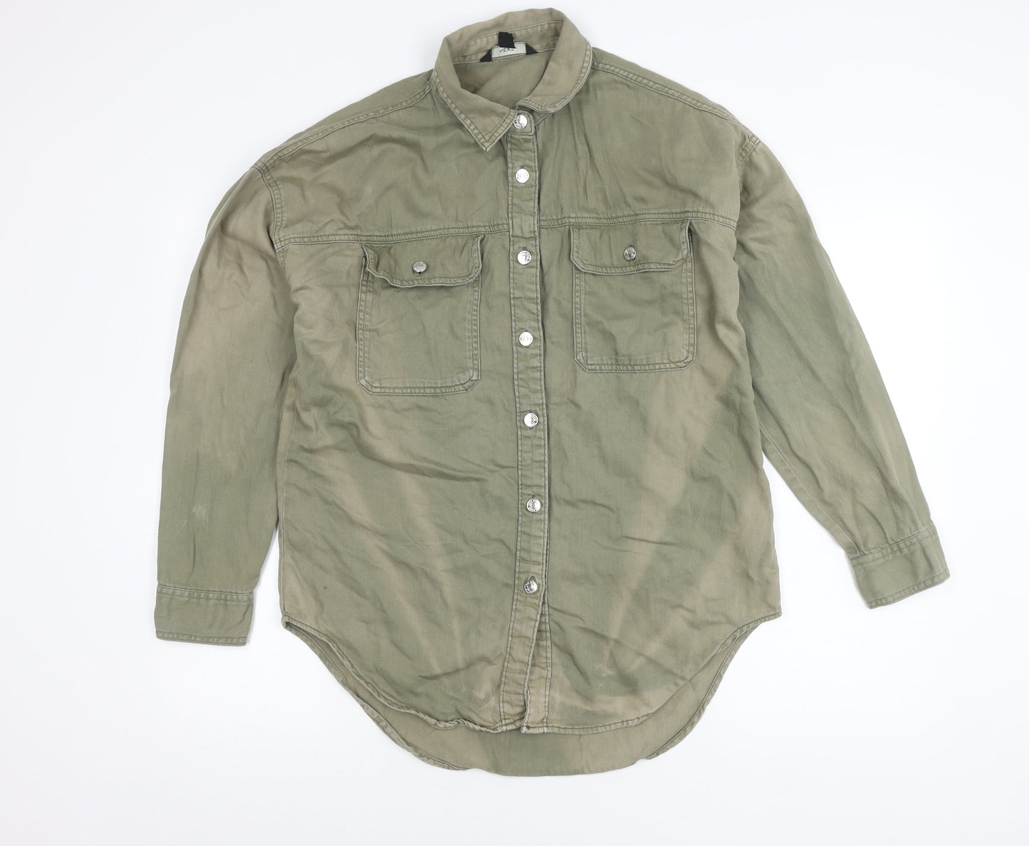 Next Men’s Green Cotton Button-Up Shirt, Size S