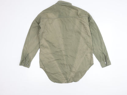 Next Men’s Green Cotton Button-Up Shirt, Size S