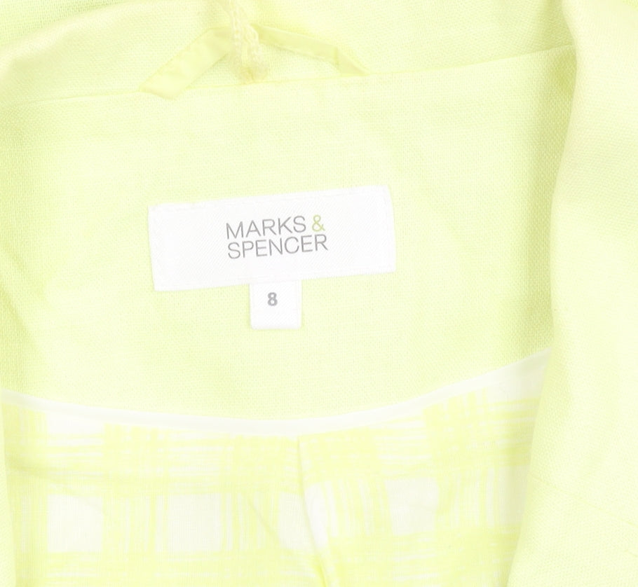 Womens UK Size 8 Marks and Spencer Yellow Basic Blouse