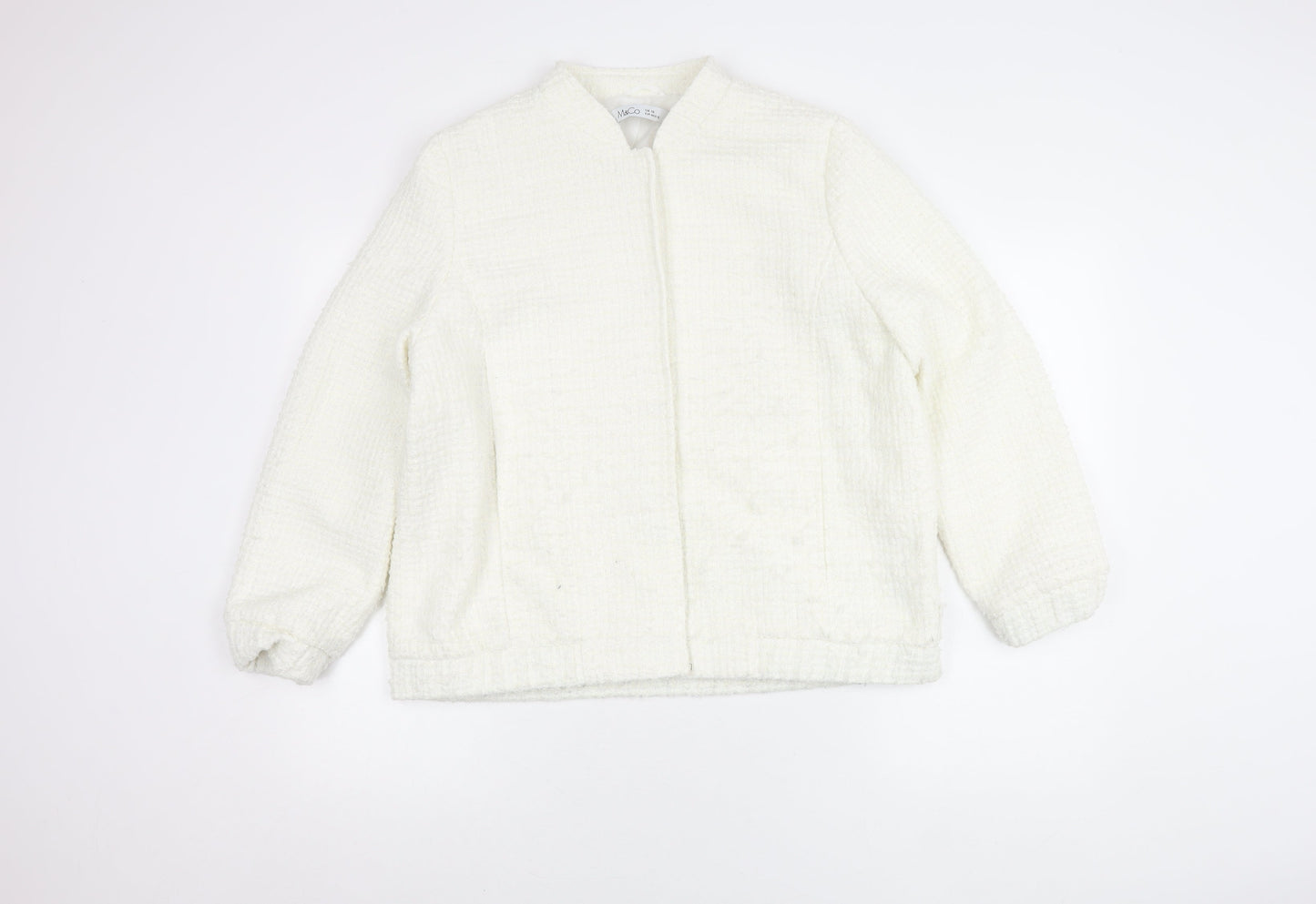 M&Co Women's White Polyester Jacket Size 16