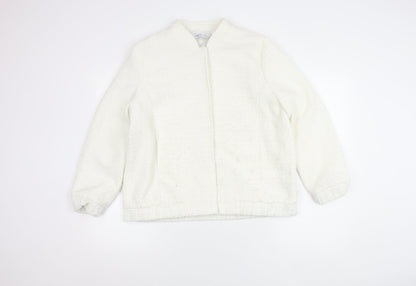 M&Co Women's White Polyester Jacket Size 16
