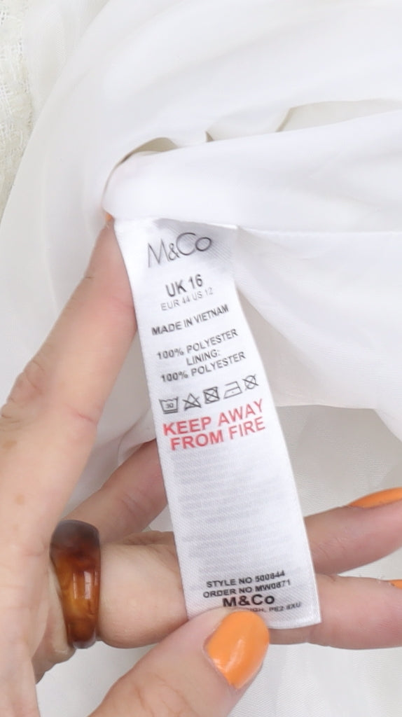 M&Co Women's White Polyester Jacket Size 16