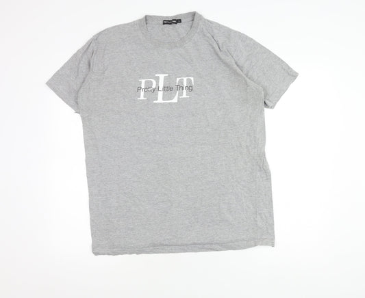 PrettyLittleThing Women’s Grey T-Shirt L Casual