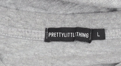 PrettyLittleThing Women’s Grey T-Shirt L Casual