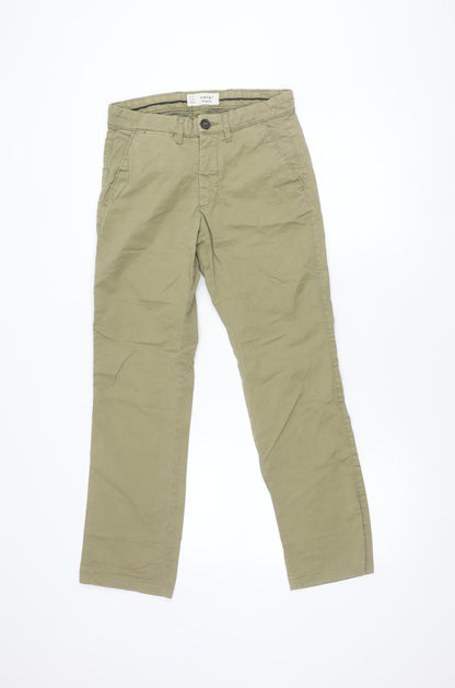 Mens UK Size S Celio Regular Fit Chino Green Trousers