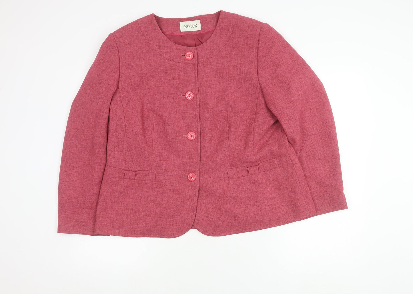 Eastex Women's Pink Buttoned Blazer, Size 18, Autumn Style