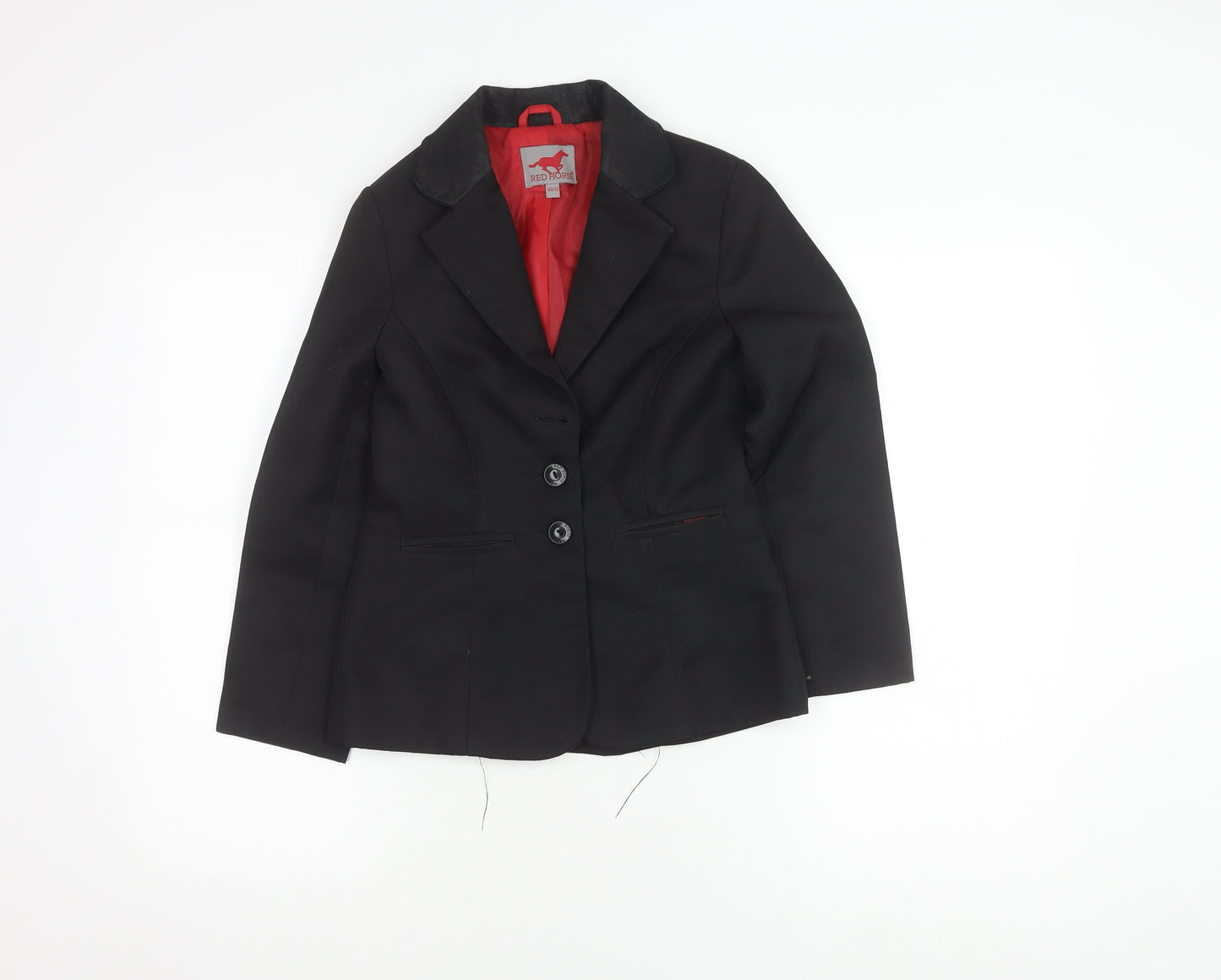 Red Horse Girls Black Polyester Jacket Size 10