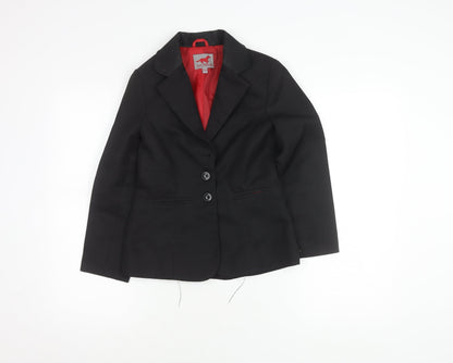 Red Horse Girls Black Polyester Jacket Size 10
