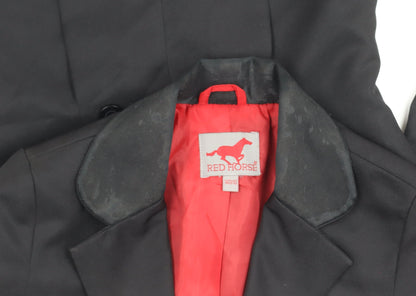 Red Horse Girls Black Polyester Jacket Size 10