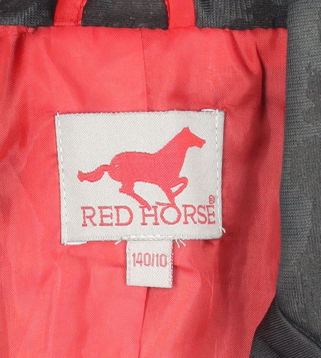 Red Horse Girls Black Polyester Jacket Size 10