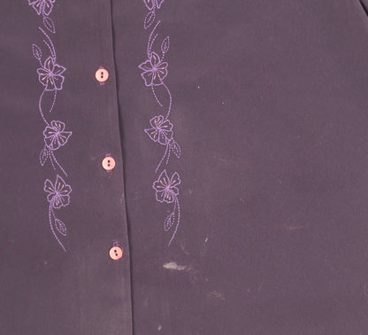 Womens UK Size 22 Michael Gold Purple  Button-Up