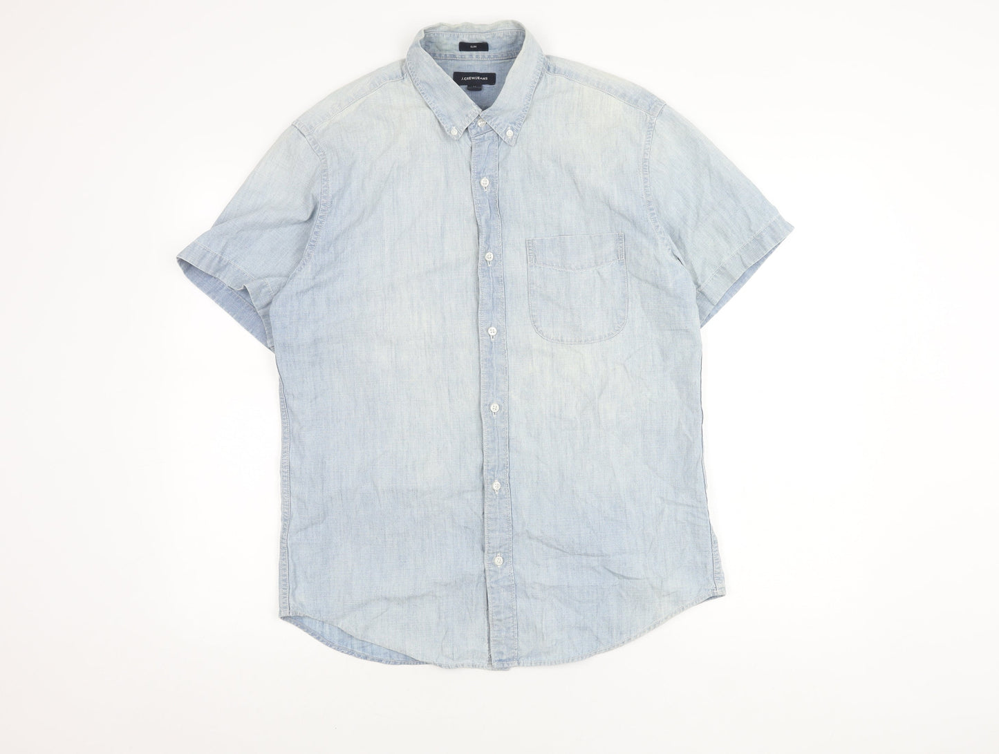 J.CREW/JEANS Men's Slim Blue Short Sleeve Shirt