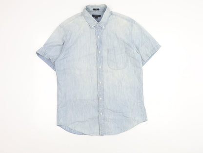 J.CREW/JEANS Men's Slim Blue Short Sleeve Shirt