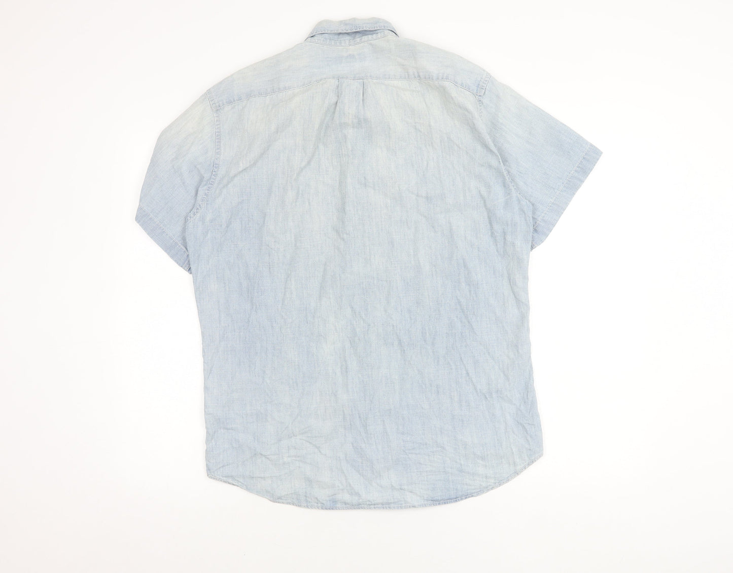 J.CREW/JEANS Men's Slim Blue Short Sleeve Shirt