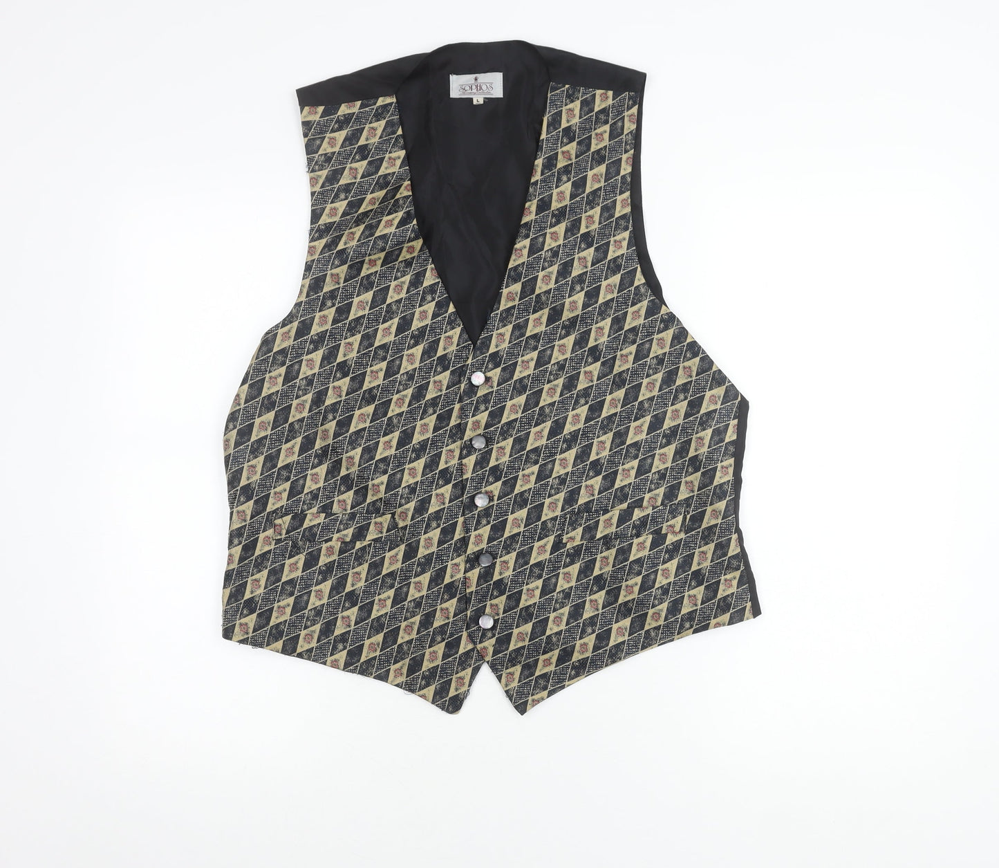 Sophos Men's Multicoloured Argyle Waistcoat L
