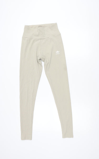 Adidas Women Beige Leggings M - Elastic Waist