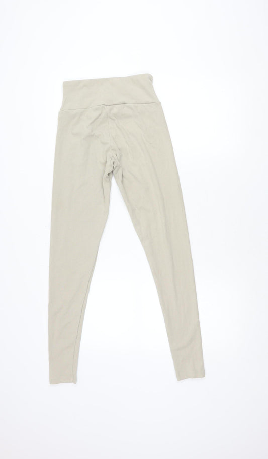 Adidas Women Beige Leggings M - Elastic Waist