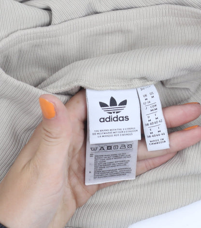 Adidas Women Beige Leggings M - Elastic Waist