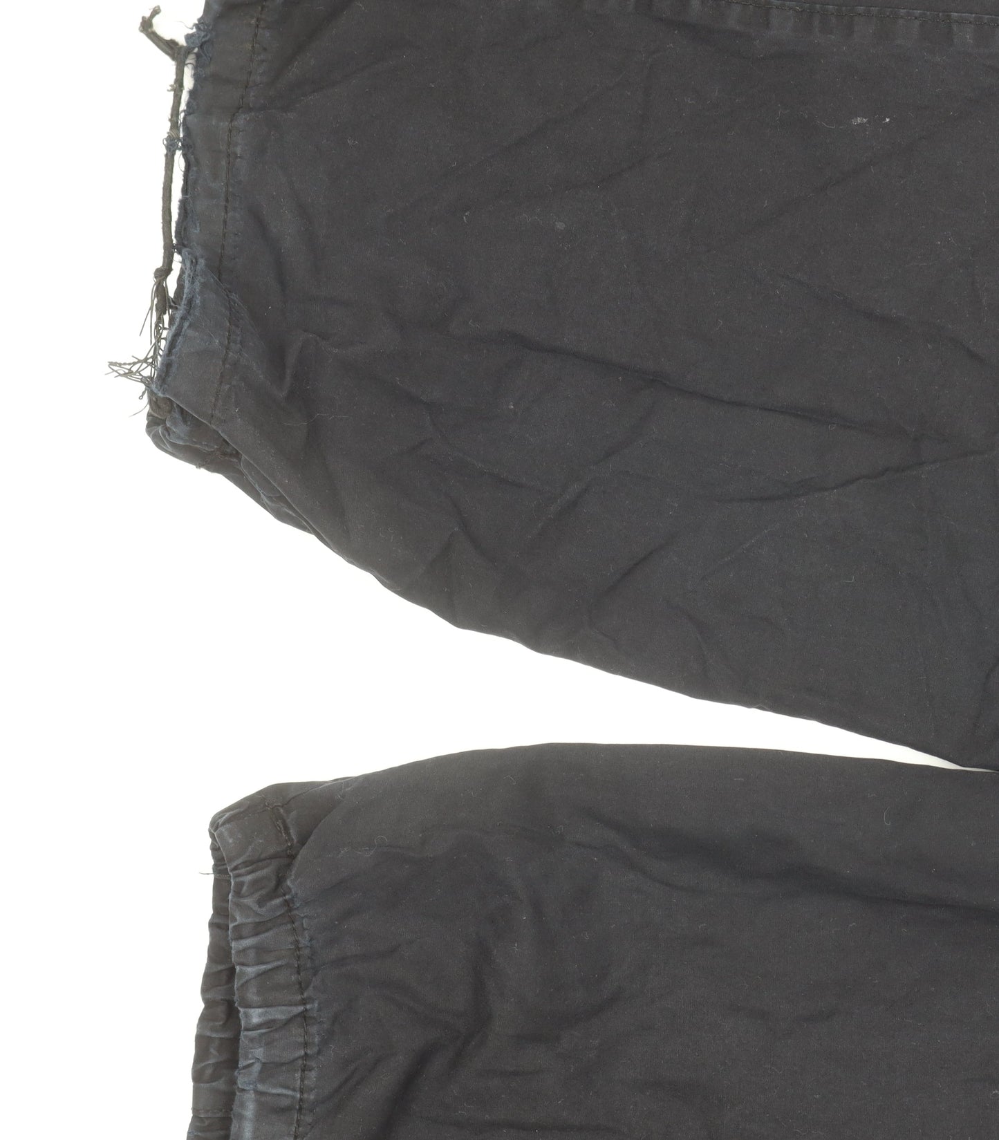 Womens UK Size 10 Stradivarius Relaxed Fit Cargo Black Trousers