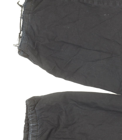 Womens UK Size 10 Stradivarius Relaxed Fit Cargo Black Trousers