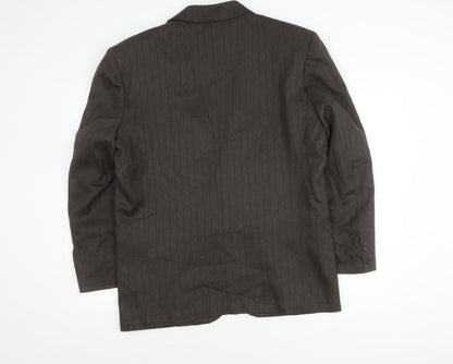 Mister Classic Men's Grey Striped Blazer Jacket M