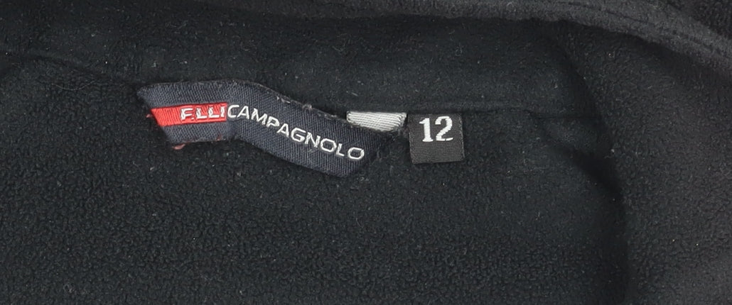 F.lli Campagnolo Boys Black Fleece Pullover Sweatshirt - Size 12