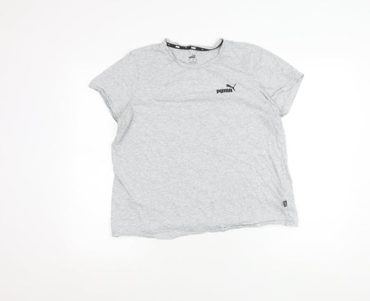 Puma Men's XL Grey Crew Neck Logo T-Shirt