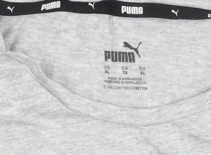 Puma Men's XL Grey Crew Neck Logo T-Shirt