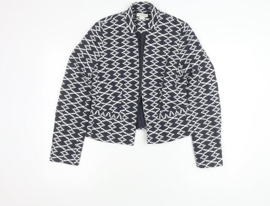 Monsoon Women's Blue Geometric Suit Jacket Size 8