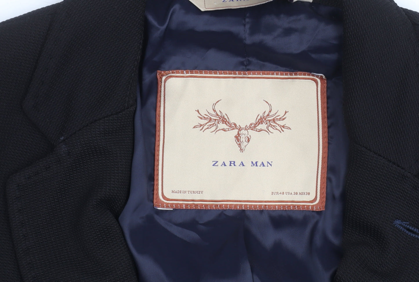 Zara Man Black Slim Fit Blazer Medium