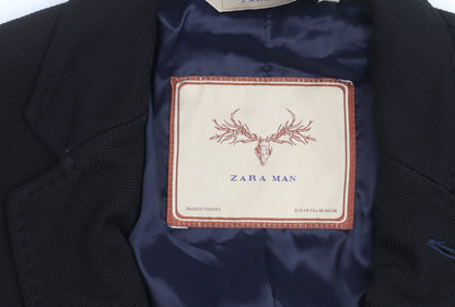 Zara Man Black Slim Fit Blazer Medium