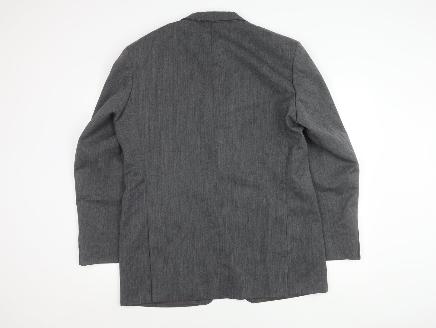 St Michael Men’s Grey Long Blazer, 42L, Polyester Wool